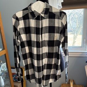 Women’s Sonoma Black & White Buffalo Check Button-Up Blouse